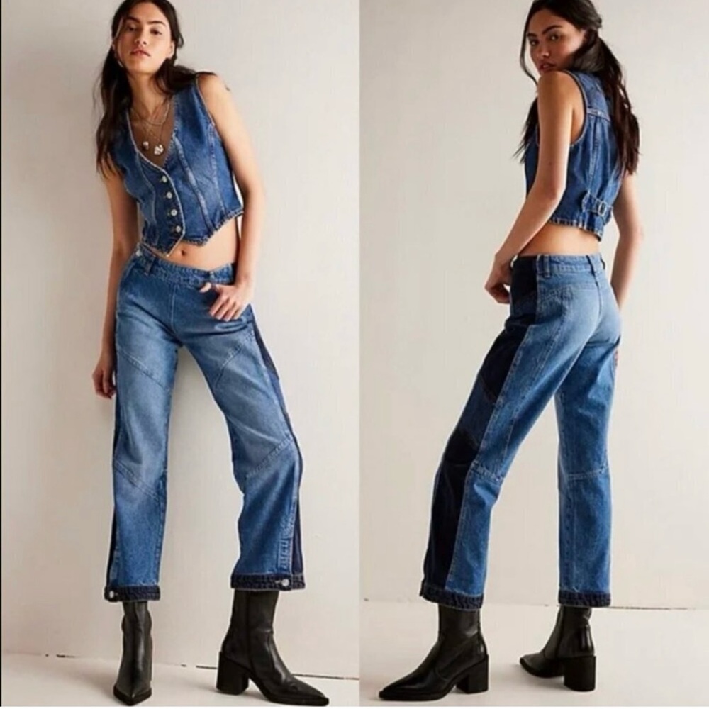 NWT We The Free Moonlit Moto Slim Boot Jeans